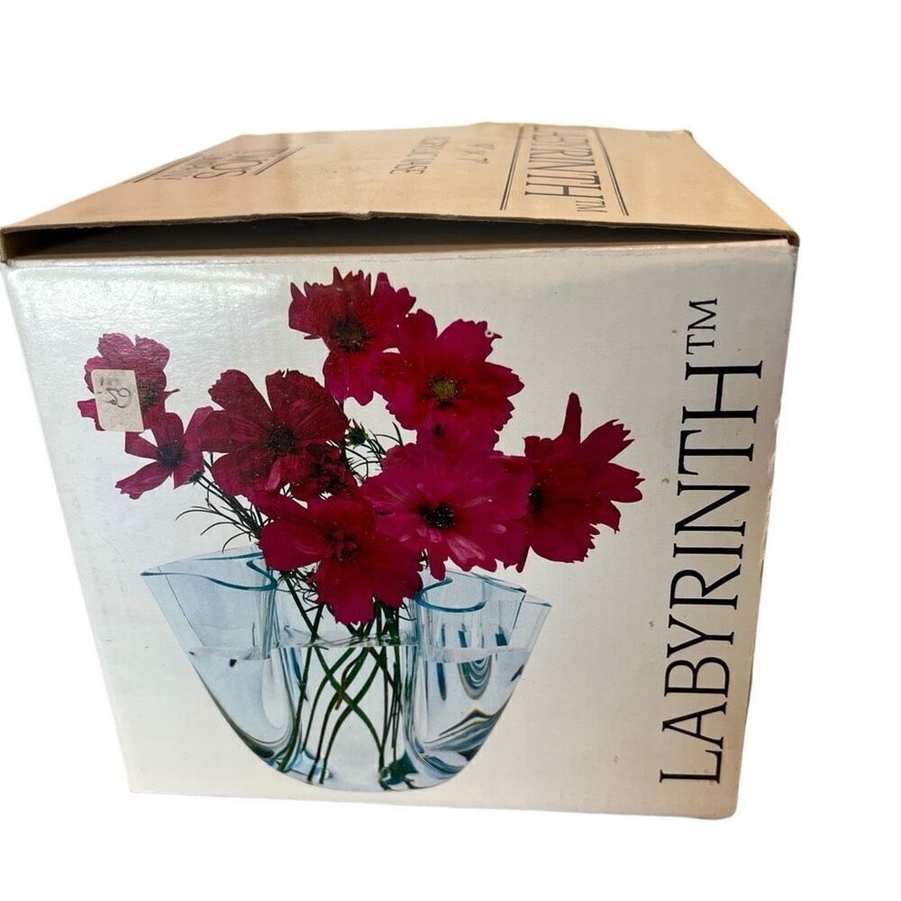 Two’s Company Acrylic MCM Vase Clear Retro with box